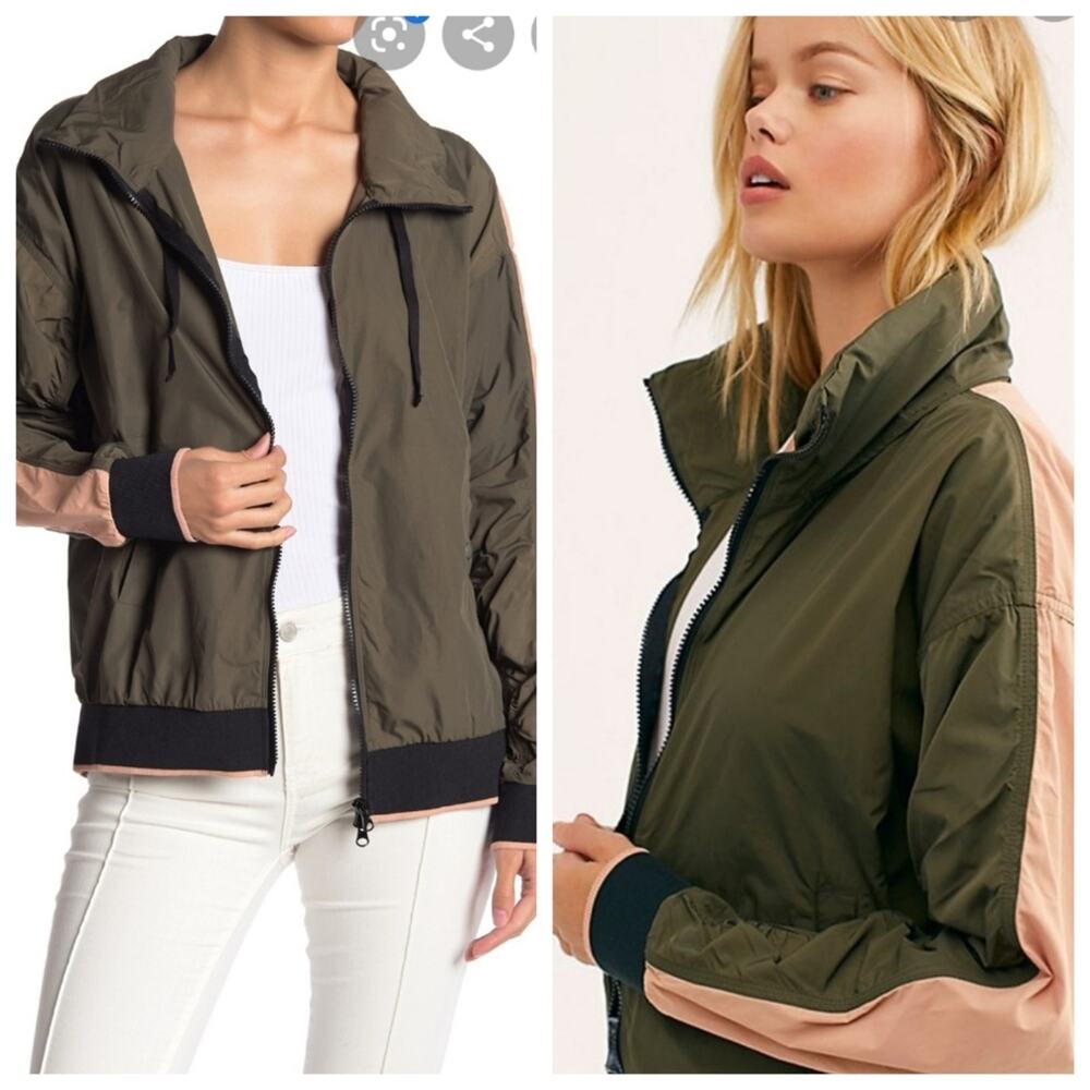 Free People Army Combo Lightweight Jacket Hoodie